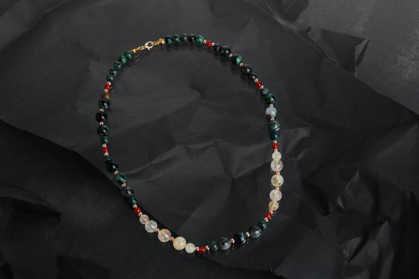 İsabella, Sitrin Anyolit Akik Doğal Taş Kolye - 3