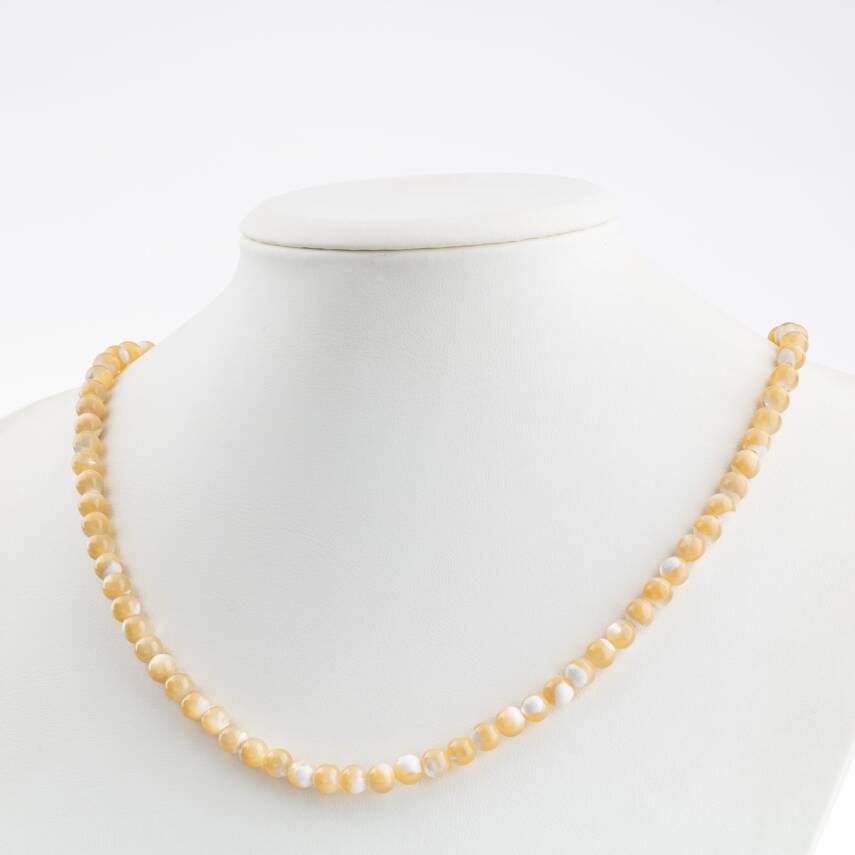 İspanyol Varisit 6 mm Dizi Doğal Taş Kolye - 2