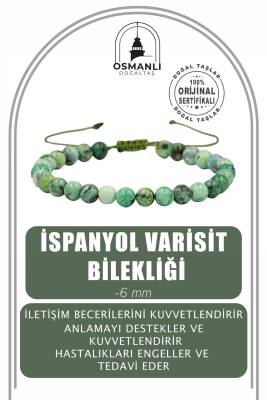 İspanyol Varisit 6mm Merdiven Kapama Doğal Taş Bileklik - 2