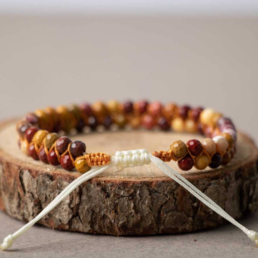 Jasper 3-4mm Çift Sıra Doğal Taş Bileklik - 2