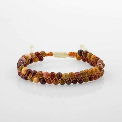 Jasper 3-4mm Çift Sıra Doğal Taş Bileklik - 3