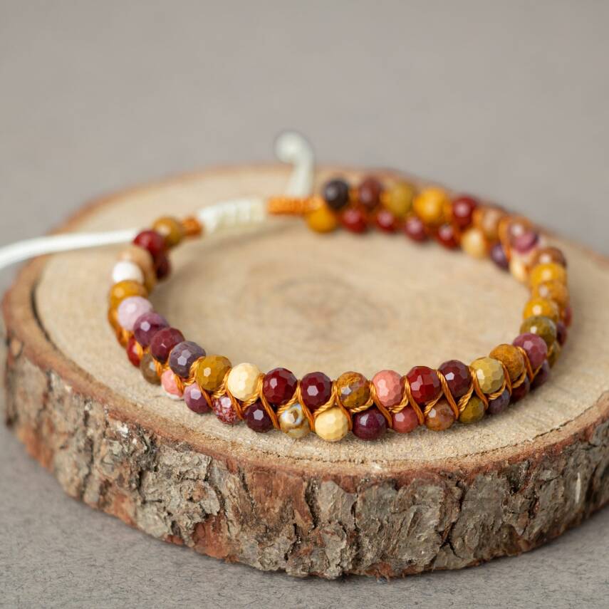 Jasper 3-4mm Çift Sıra Doğal Taş Bileklik - 2