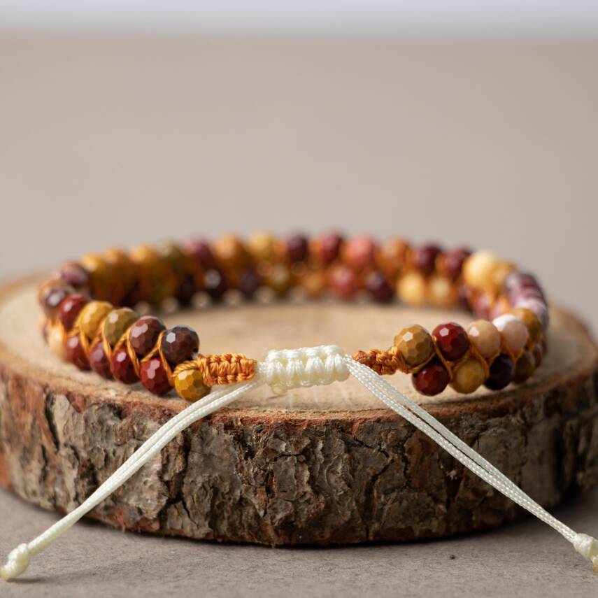 Jasper 3-4mm Çift Sıra Doğal Taş Bileklik - 3