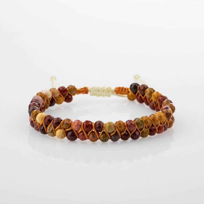 Jasper 3-4mm Çift Sıra Doğal Taş Bileklik - 4