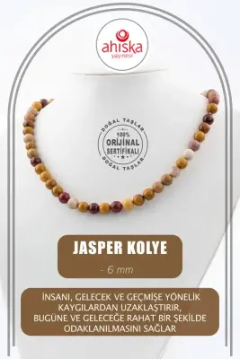 Jasper 6 mm Dizi Doğal Taş Kolye - 1