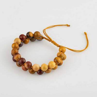 Jasper 8mm Çift Sıra Makrome Doğal Taş Bileklik - Doğal Taş