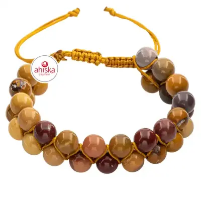 Jasper 8mm Çift Sıra Makrome Doğal Taş Bileklik - 3
