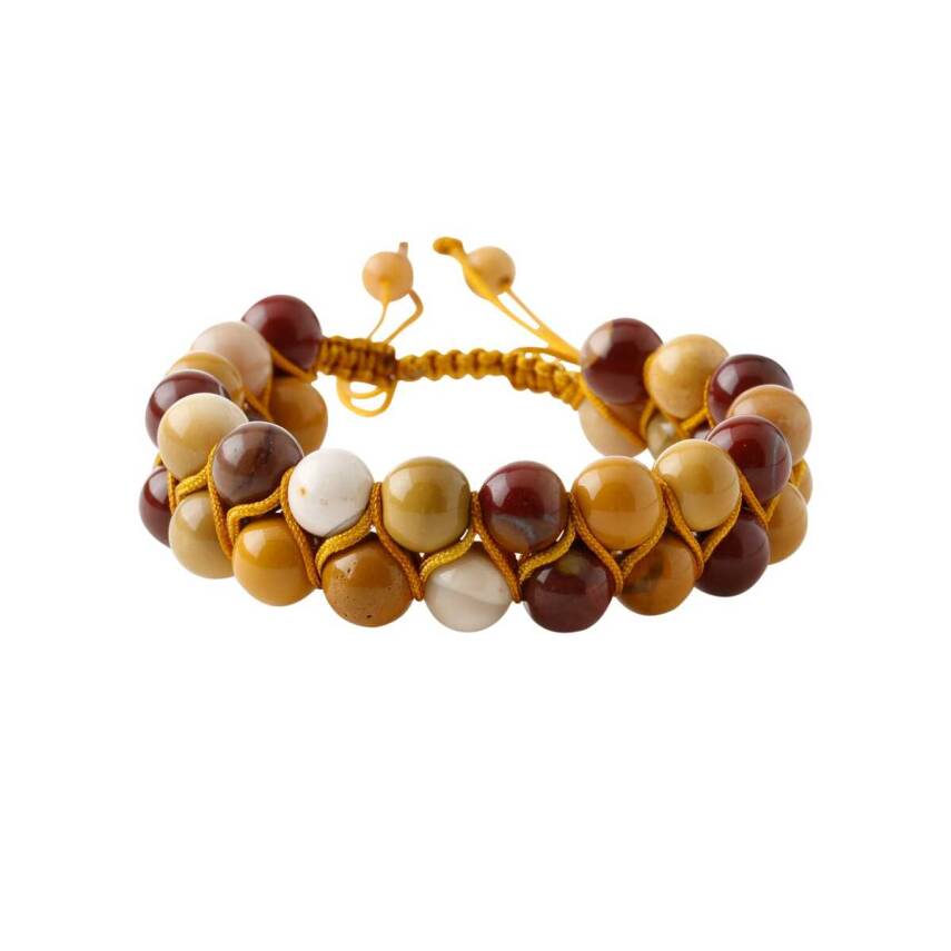 Jasper 8mm Çift Sıra Makrome Doğal Taş Bileklik - 4