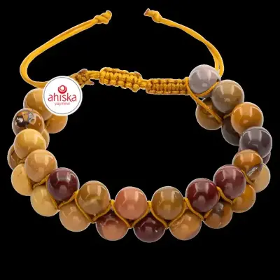 Jasper 8mm Çift Sıra Makrome Doğal Taş Bileklik - 5