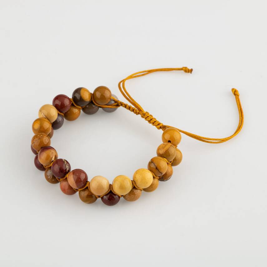 Jasper 8mm Çift Sıra Makrome Doğal Taş Bileklik - 1