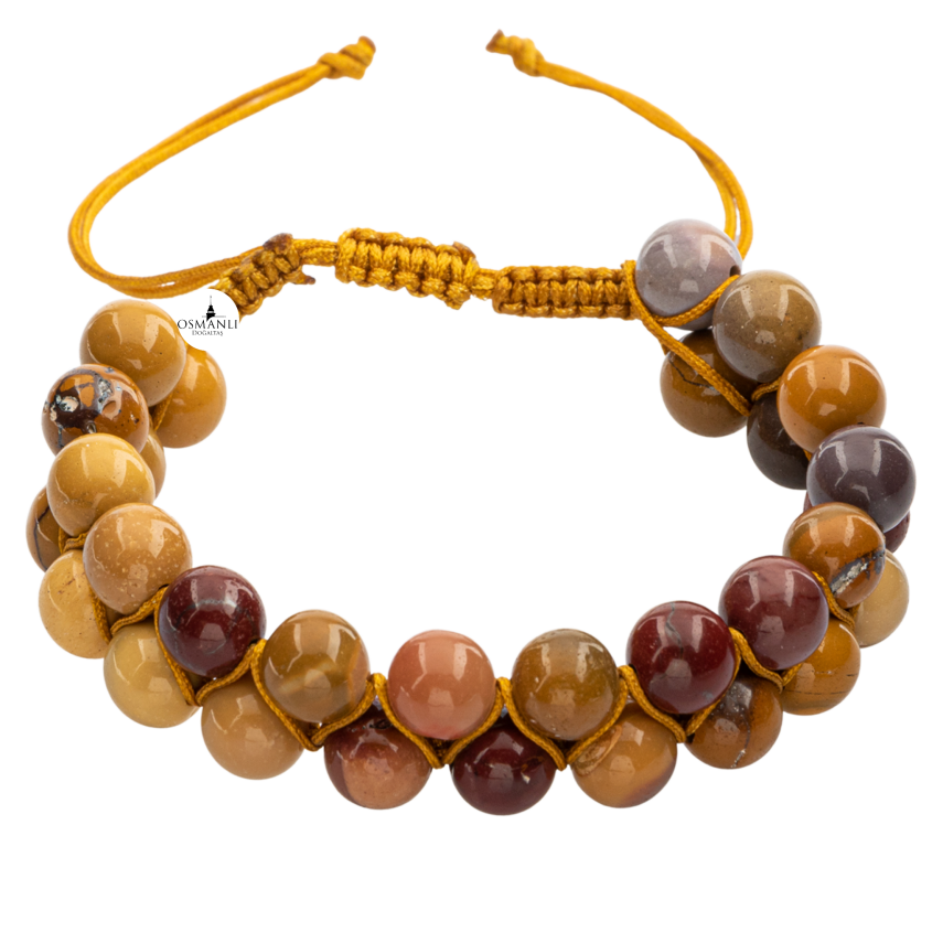 Jasper 8mm Çift Sıra Makrome Doğal Taş Bileklik - 2