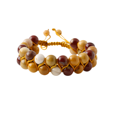 Jasper 8mm Çift Sıra Makrome Doğal Taş Bileklik - 5