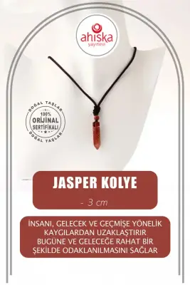 Jasper Doğal Taş Kolye Ucu 3cm - 1