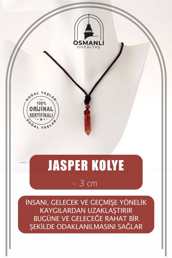 Jasper Doğal Taş Kolye Ucu 3cm - 1