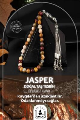 Jasper Doğal Taş Tesbih 33lük - 6mm - Osmanlı Doğaltaş