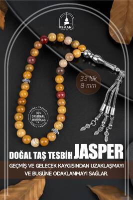 Jasper Doğal Taş Tesbih 33lük - 8mm - Osmanlı Doğaltaş