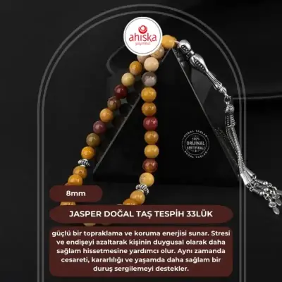 Jasper Doğal Taş Tesbih 33lük - 8mm - 1