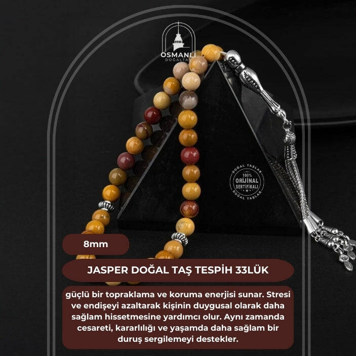 Jasper Doğal Taş Tesbih 33lük - 8mm - 2