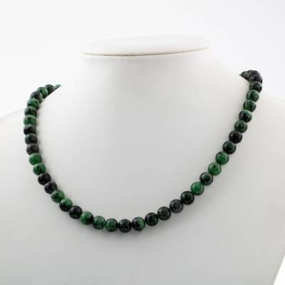 Kahve Göz Akik 6 mm Dizi Doğal Taş Kolye - 2