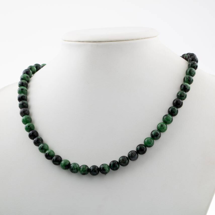 Kahve Göz Akik 6 mm Dizi Doğal Taş Kolye - 2