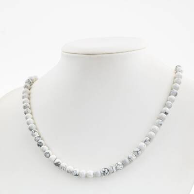 Kalsit 6 mm Dizi Doğal Taş Kolye - Osmanlı Doğaltaş