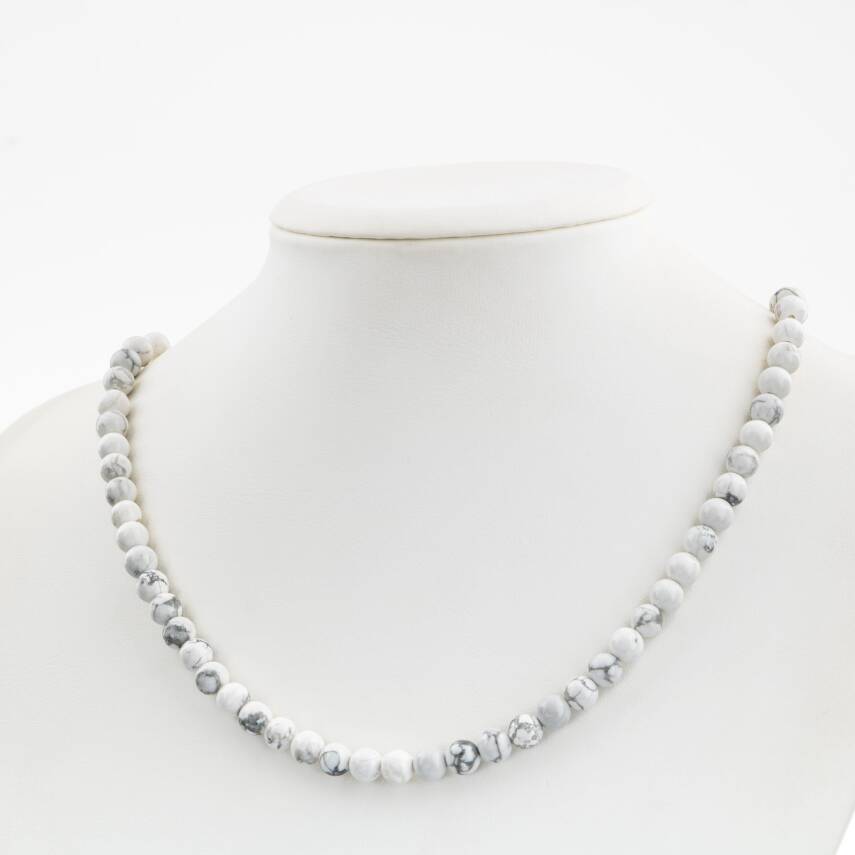 Kalsit 6 mm Dizi Doğal Taş Kolye - 1