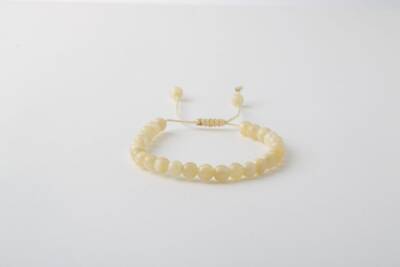 Kalsit 6mm Merdiven Kapama Doğal Taş Bileklik - Osmanlı Doğaltaş