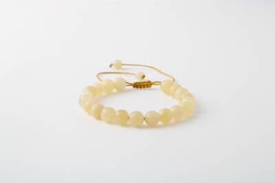 Kalsit 8mm Merdiven Kapama Doğal Taş Bileklik - Osmanlı Doğaltaş