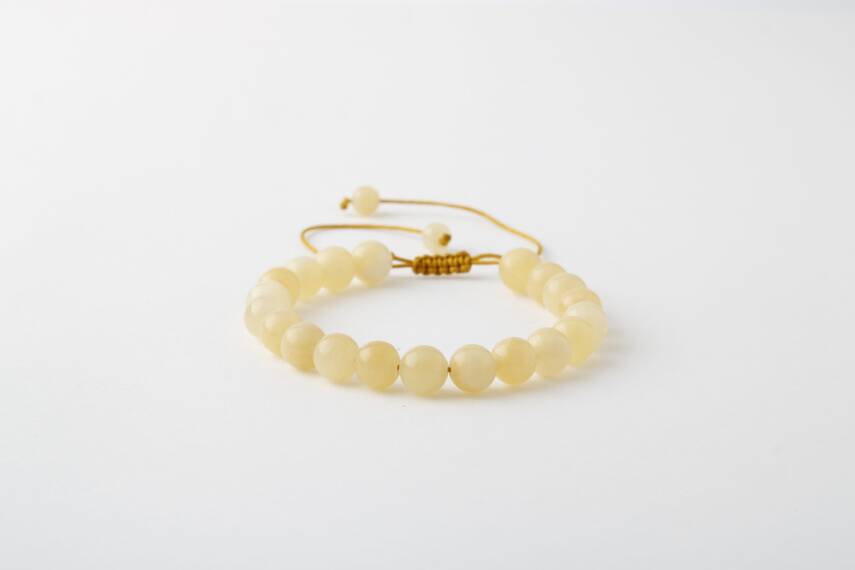 Kalsit 8mm Merdiven Kapama Doğal Taş Bileklik - 1