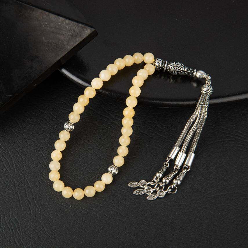 Kalsit Doğal Taş Tesbih 33lük - 6mm - 2