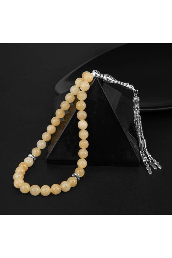 Kalsit Doğal Taş Tesbih 33lük - 8mm - 3