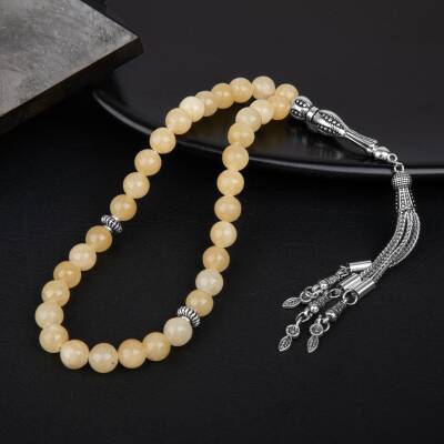 Kalsit Doğal Taş Tesbih 33lük - 8mm - 2