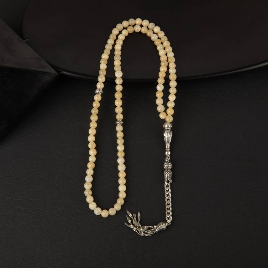 Kalsit Doğal Taş Tesbih 99luk - 6mm - 2