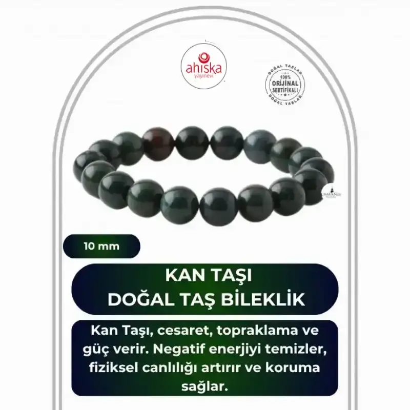 Kan Taşı 10mm Doğal Taş Bileklik - 1