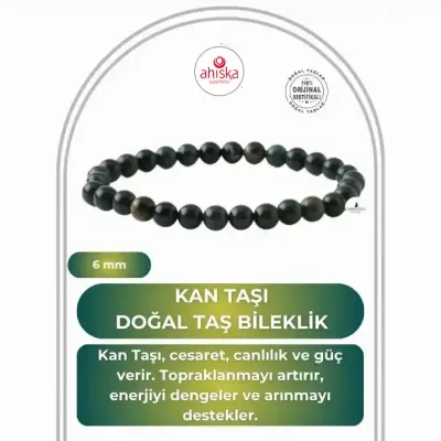 Kan Taşı 6mm Doğal Taş Bileklik - 1
