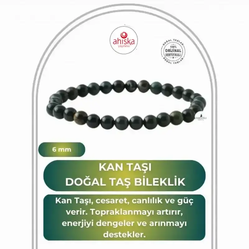 Kan Taşı 6mm Doğal Taş Bileklik - 1