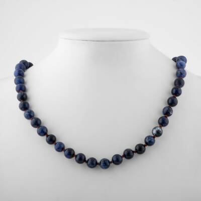 Kan Taşı 8 mm Düğümlü Doğal Taş Kolye - Osmanlı Doğaltaş