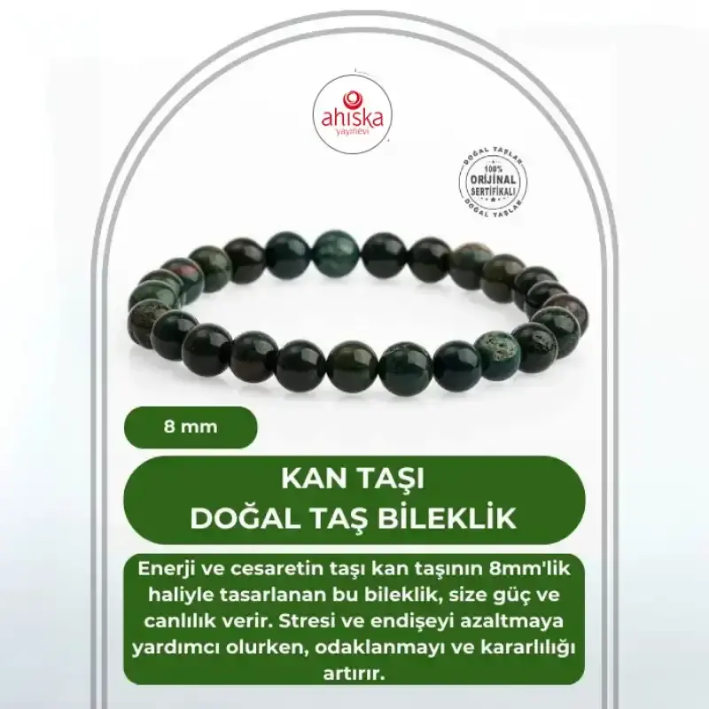 Kan Taşı 8mm Doğal Taş Bileklik - 1