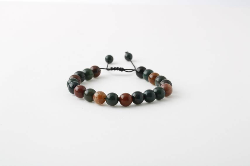 Kan Taşı 8mm Merdiven Kapama Doğal Taş Bileklik - 2