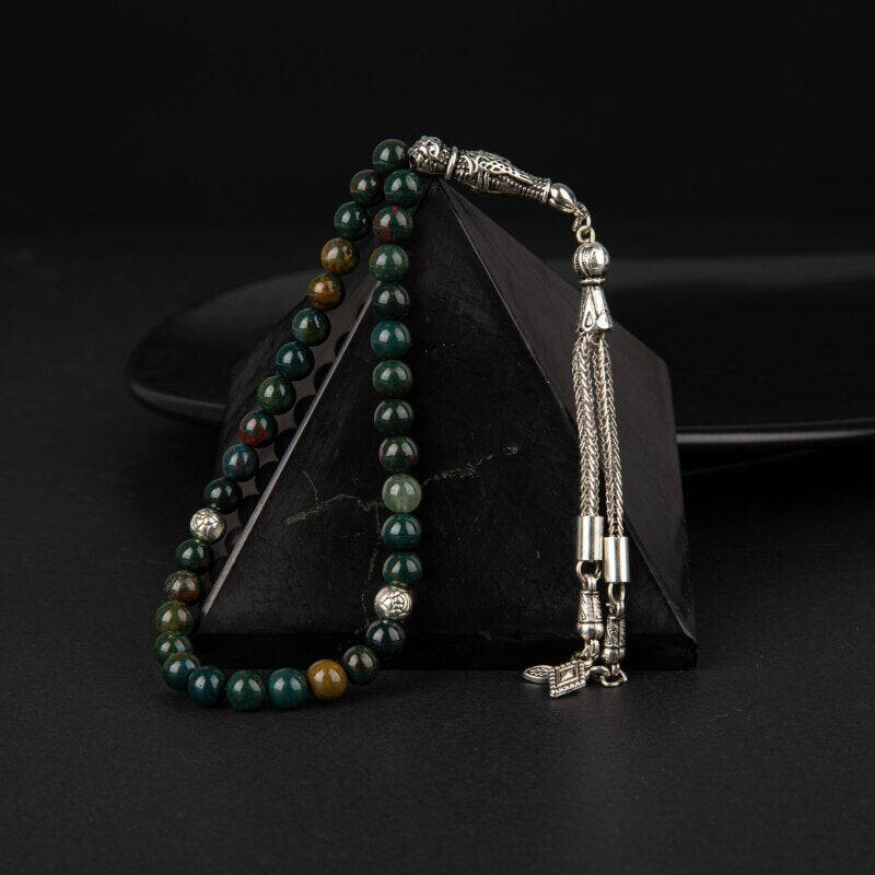 Kan Taşı Doğal Taş Tesbih 33lük - 6mm - 1