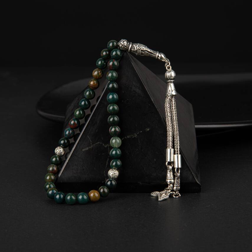 Kan Taşı Doğal Taş Tesbih 33lük - 6mm - 5