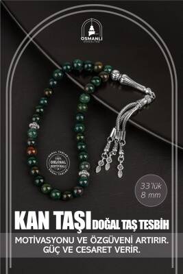 Kan Taşı Doğal Taş Tesbih 33lük - 8mm - Osmanlı Doğaltaş