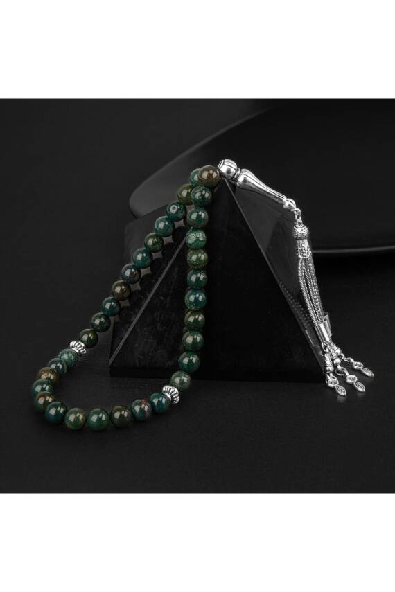 Kan Taşı Doğal Taş Tesbih 33lük - 8mm - 3