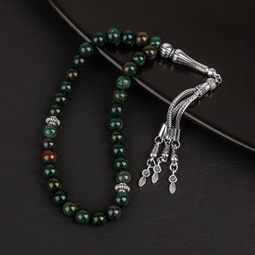 Kan Taşı Doğal Taş Tesbih 33lük - 8mm - 3