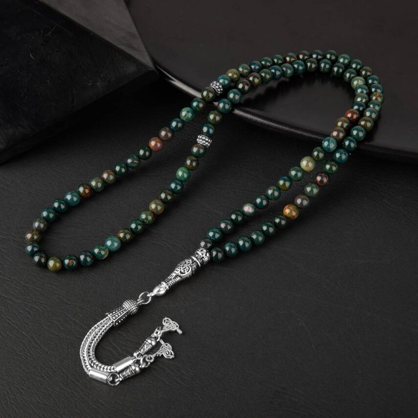 Kan Taşı Doğal Taş Tesbih 99luk - 6mm - 1