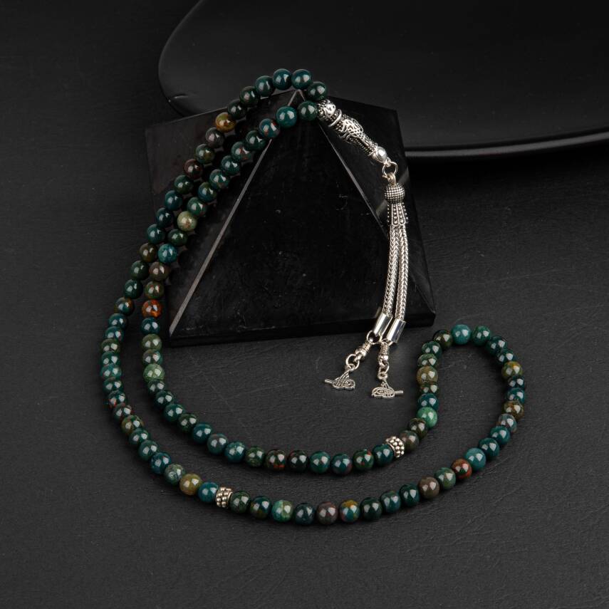 Kan Taşı Doğal Taş Tesbih 99luk - 6mm - 3