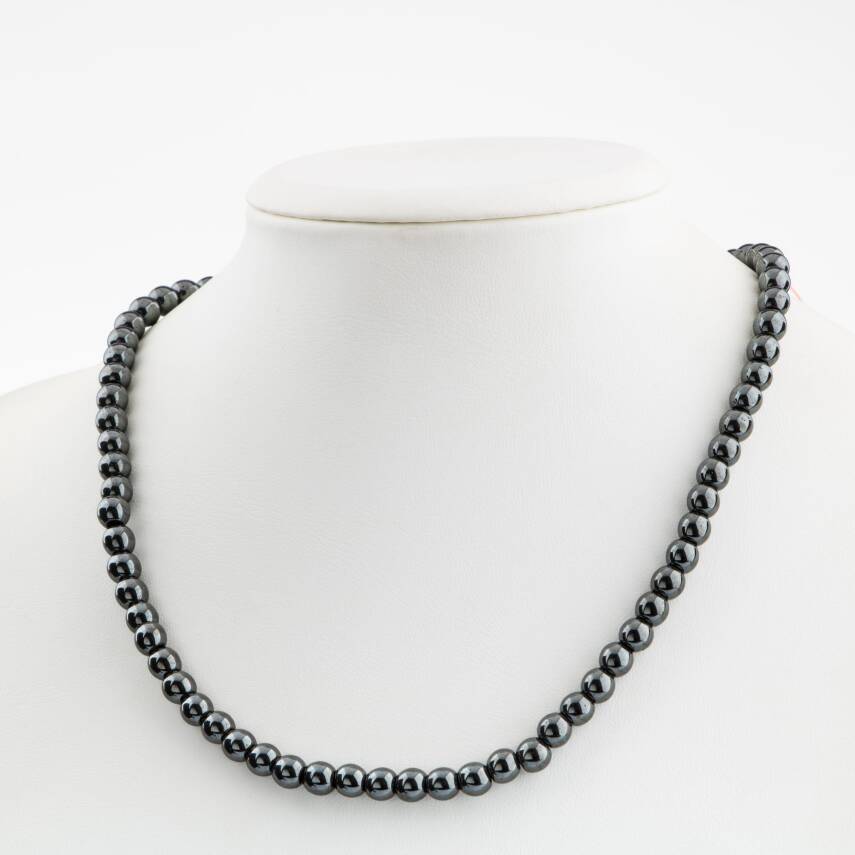 Kaplan Gözü 6 mm Dizi Doğal Taş Kolye - 1