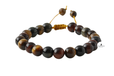 Kaplan Gözü 8mm Merdiven Kapama Doğal Taş Bileklik - Osmanlı Doğaltaş