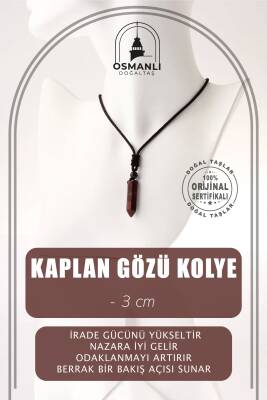 Kaplan Gözü Doğal Taş Kolye Ucu 3cm - Osmanlı Doğaltaş