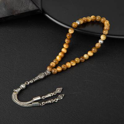 Kaplan Gözü Doğal Taş Tesbih 33lük - 6mm - Osmanlı Doğaltaş